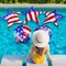 5 Pcs Inflatable 4th of July Pool Float USA 250th Anniversary American Flag Star Beach Balls Large 20'' Red White and Blue Inflatable Balls Independence Day Patriotic Decoration for Summer Pool